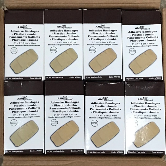 LOT 503 - 100 x Jumbo Adhesive Bandages (50 per box) (Value: $900+)