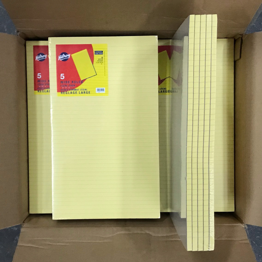 LOT 506 - 8 x Hilroy Wide Ruled Legal Pad, 8-3/8 X 14 Inches, 90 Sheets, Canary, 5/Pack (Value: $215.92)
